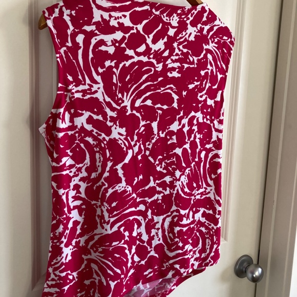 Jones New York Pink and White Sleeveless Top Blouse size L - Picture 4 of 4